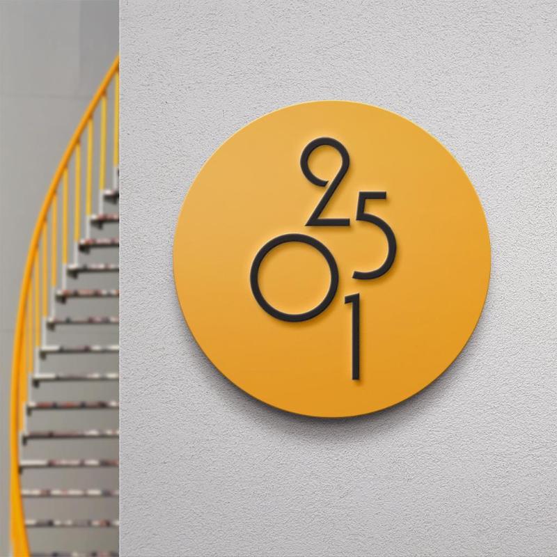 Neue 8CM Acryl Digitale Türschild Briefkasten 3D Adressschild Geeignet für Haus, Wohnung, Hotel und Hotel Digitale Beschilderung DIY