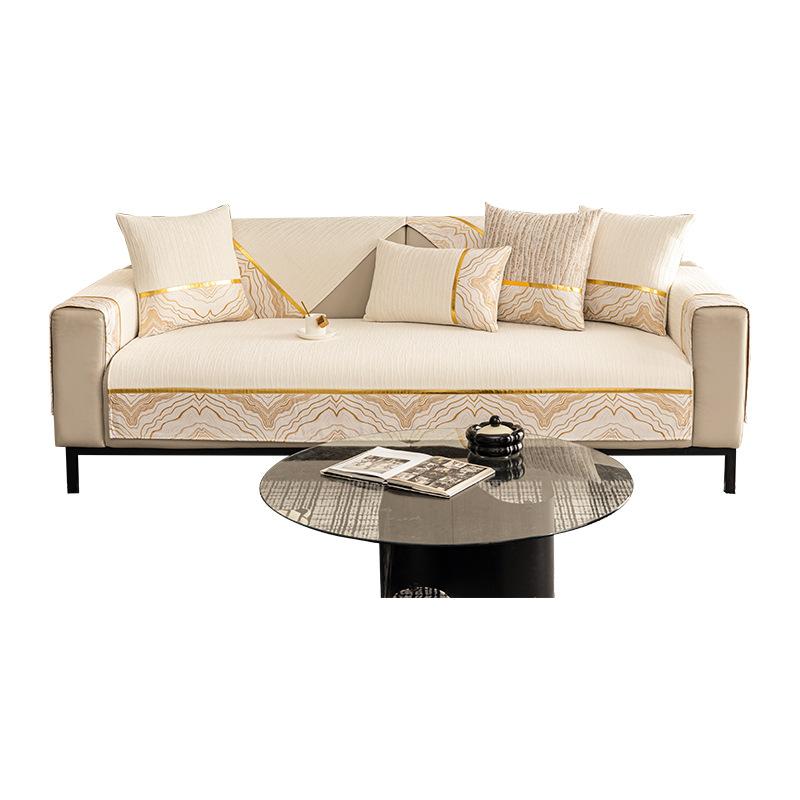 Chenier Sofa Cushion, Universal In All Seasons, Non-Slip Seat Cushion, Light Luxury, High-End Straight-Row Leather Sofa Cover, Cloth Towel
