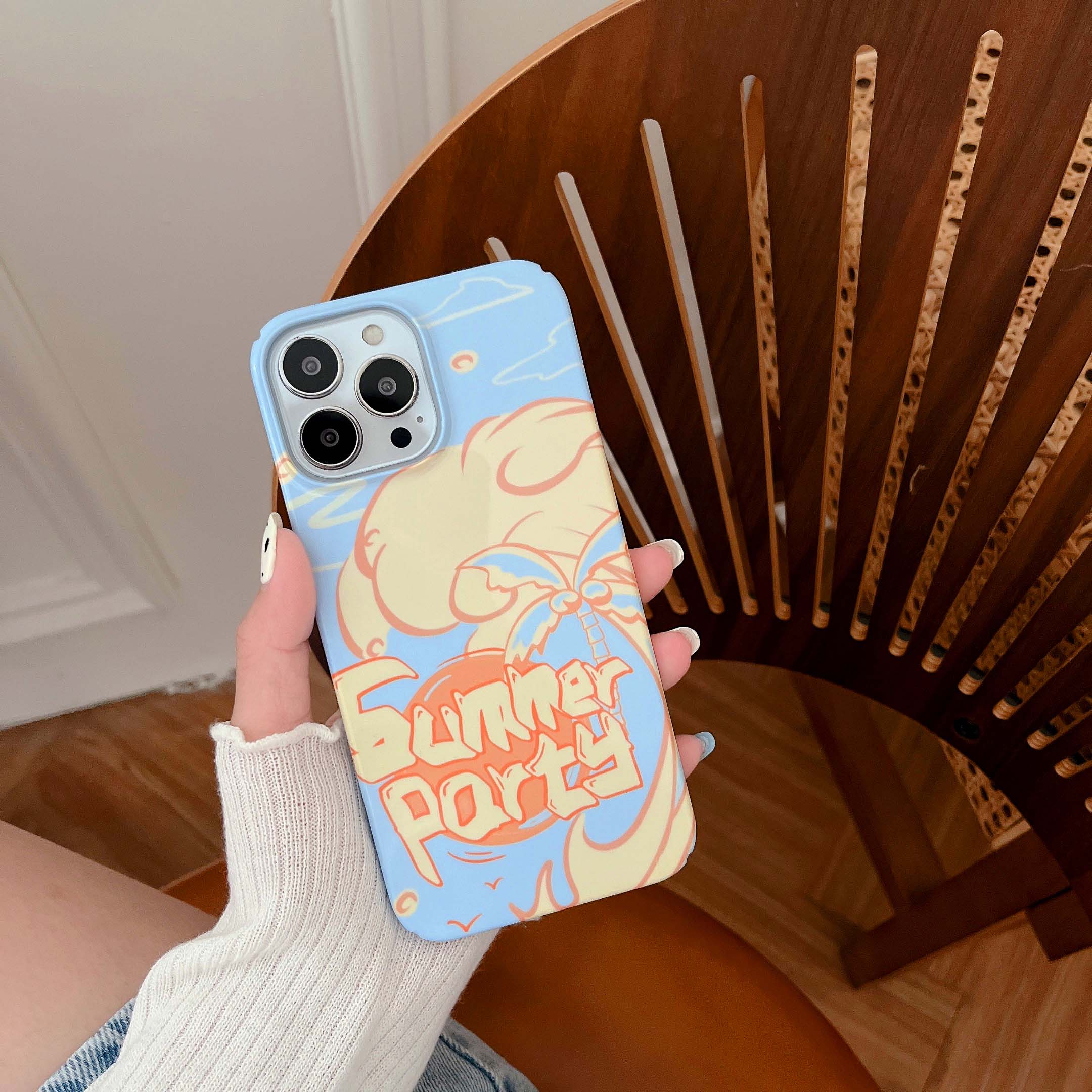 

Летняя вечеринка Ins Синий ПК Жесткий чехол для Iphone 13 Promax 11 12 Pro Max Xsmax X Xr Высококачественный защитный чехол для телефона Conque