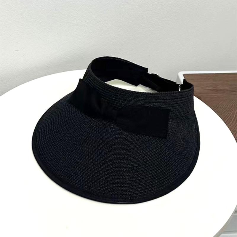 Bow Empty Top Straw Hat Women Summer Travel Shade Cap Outdoor Sun Protection Top Sun Hat Women