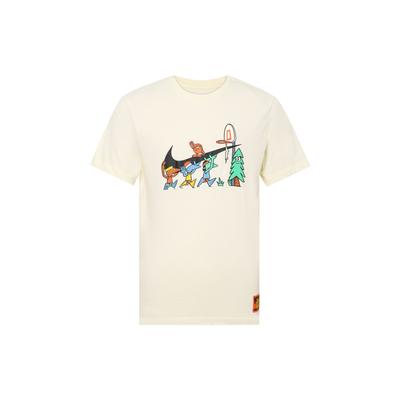 Patterned Print Round Neck Quick-Dry Short Sleeve T-Shirt Men Tops Khaki FD0068-113