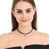 Womens Black Stylish Choker Necklace With Heart Design Ideal For Weddings And Travel