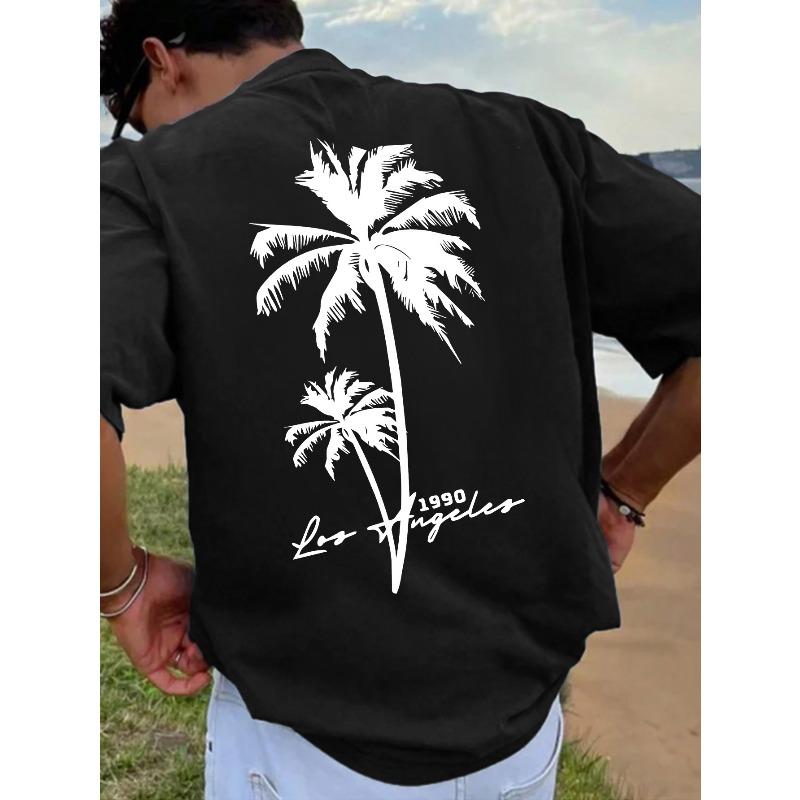 

European Size Men s Letter G Print T-Shirt - Suitable for Gift, Crew Neck Short Sleeve, Regular Fit Casual Daily Wear with Ingle Pattern, Year 4XL