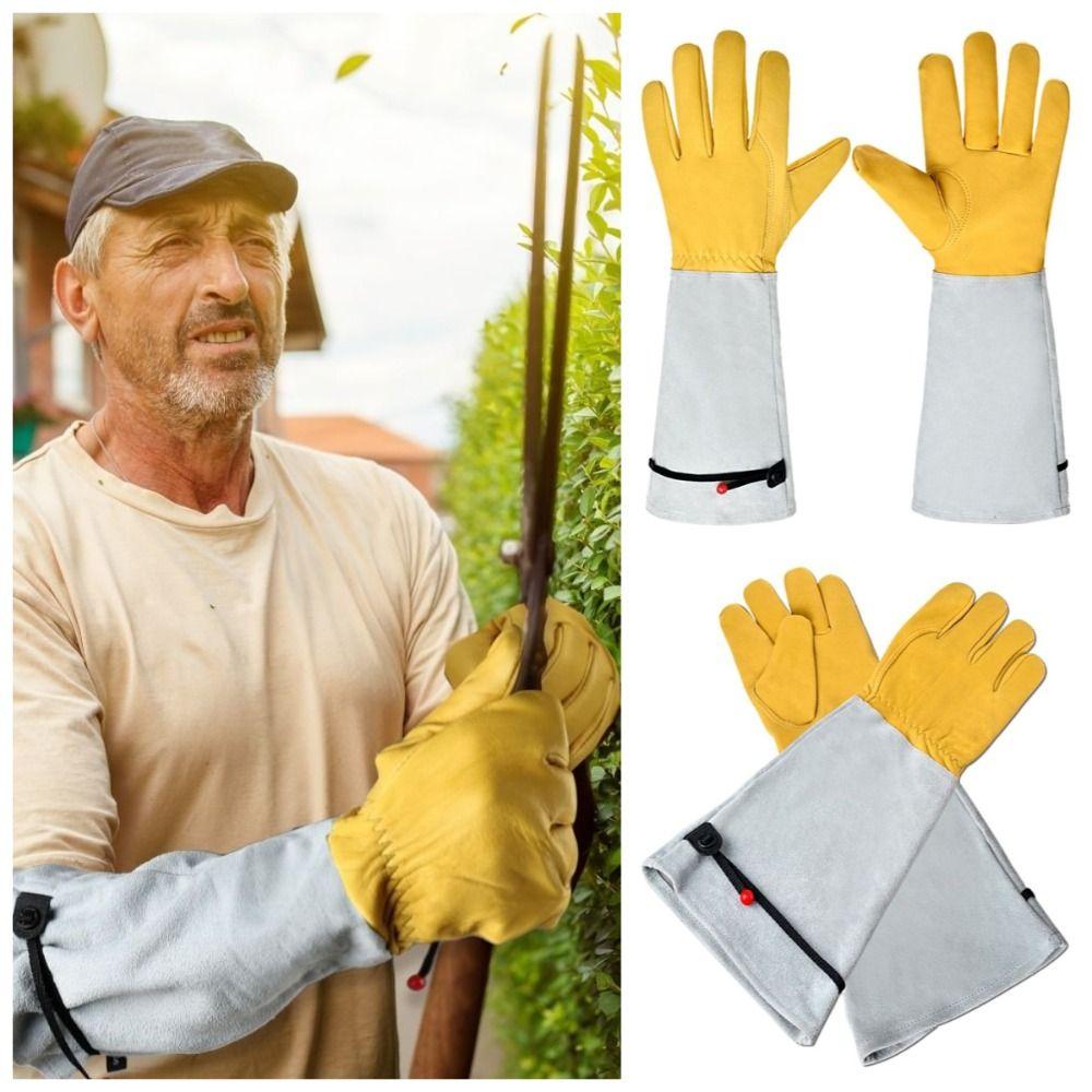 

Long-sleeved Labor Protection Glovess Adjustable Cuff Work Gloves Gardener Tools M
