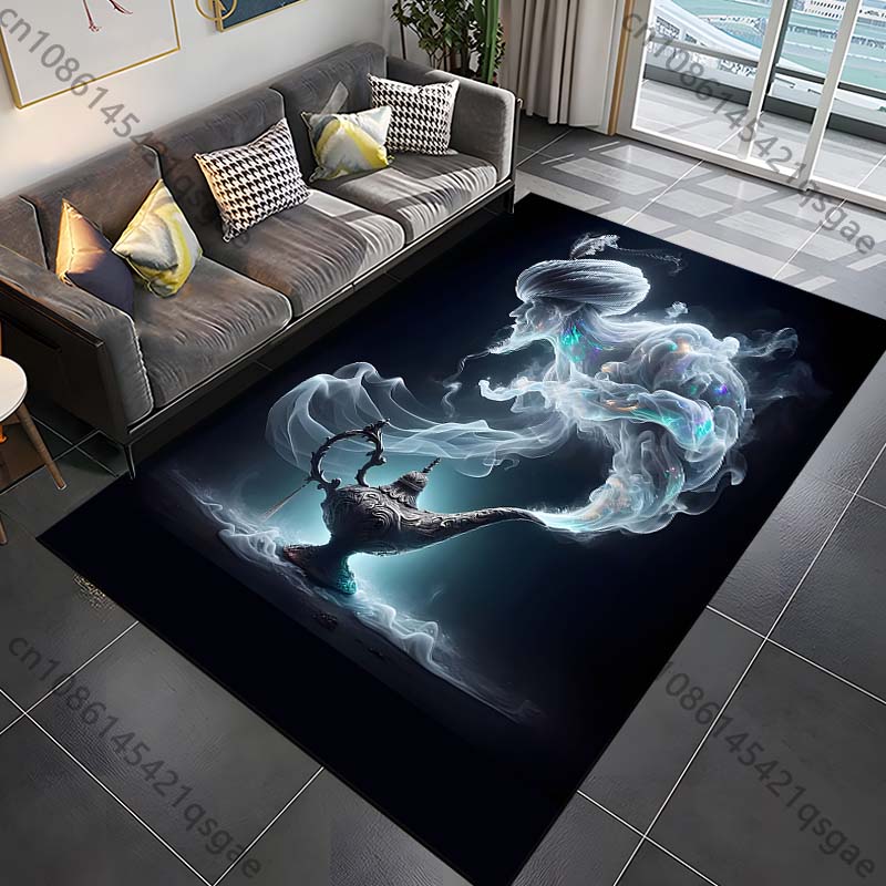 Mythology Story Wishing Lamp Pattern Carpets for Bedroom Living Room Sofa Mat Creative Door Mat Area Rug Home Decor Large Size
