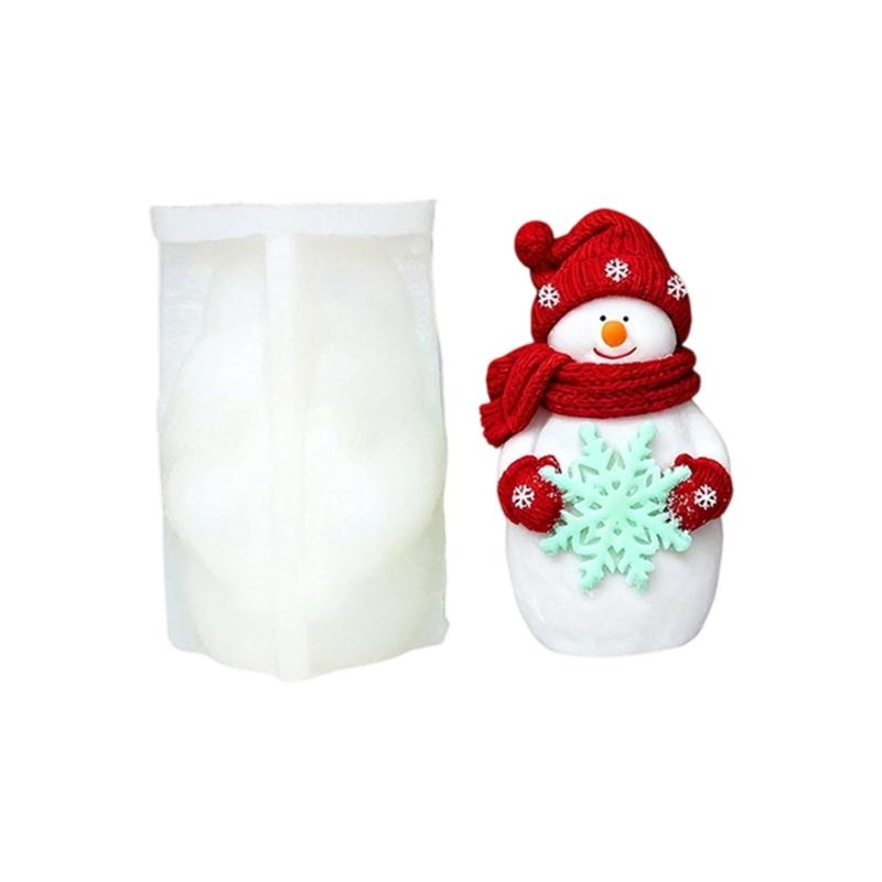 Reusable Food Grade Silicone Candle Mould for Snowman Shape Candle Soaps Chocolates Art