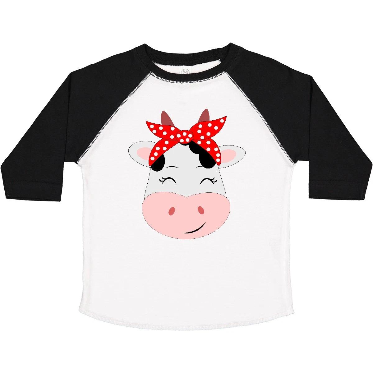 

Inktastic Cute Cow With Red Polka Dot Bandana Toddler kids boys T-Shirt Child Preschooler 140