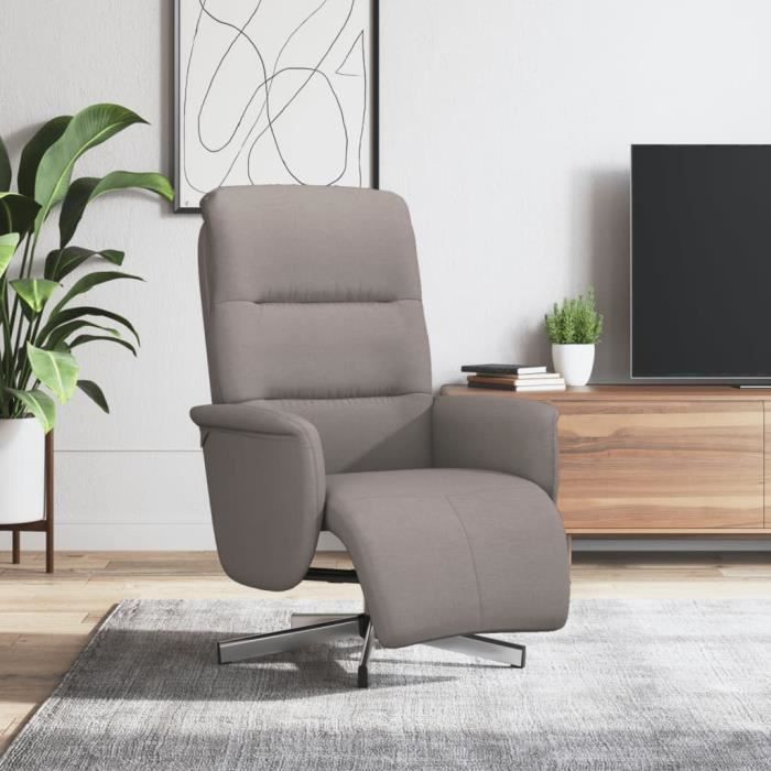 VidaXL Fauteuil inclinable avec repose-pieds taupe tissu 356566