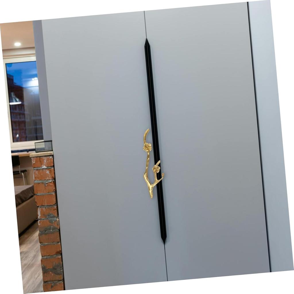 Angoily Flower Branch Brass Handle Cabinet Knob Sturdy Easy To Install for Shoe Cabinet Bookcase