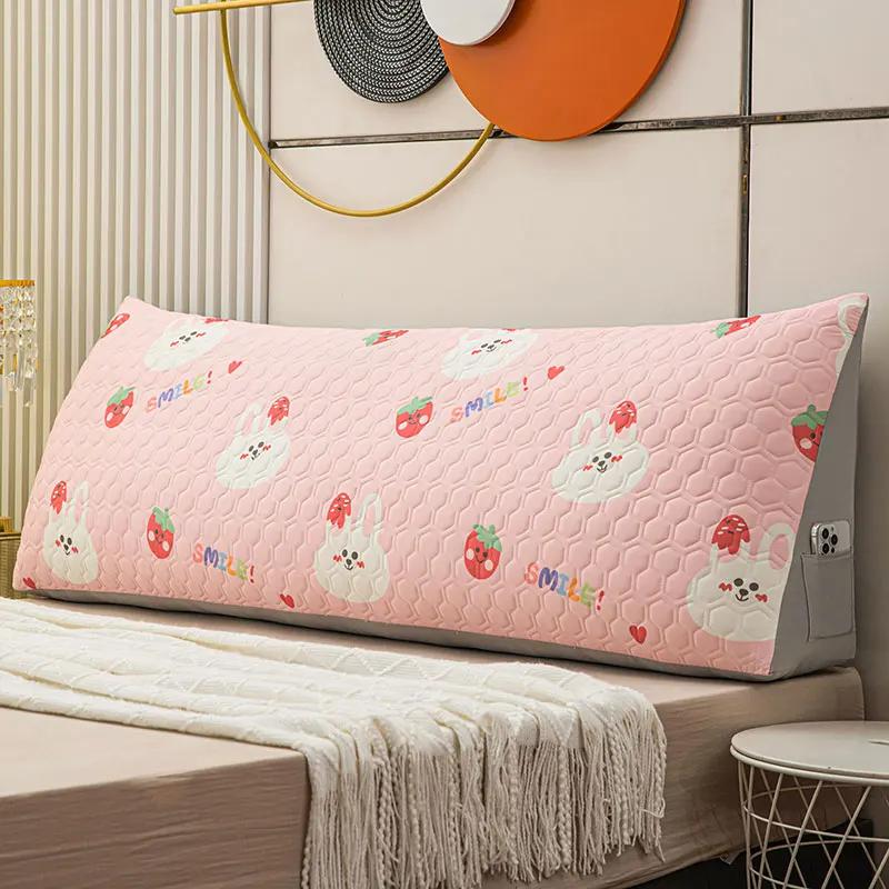 Cooling Latex Cushion Big Wedge Adult Backrest Removable Washable Sofa Reading Pillow Long Headboard Pillow for Bed Decor
