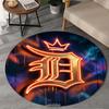 Detroit Tigers Emblem Round Rug for Livingroom,Bedroom, Palyroom, Chair Rug, Area Rug, Circle Carpet, Large Size Fan Christmas Gift