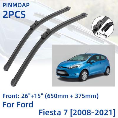 2PCS Front Windshield Windscreen Wiper Blades For Ford Fiesta 7 2008-2021 26"+15" Window Brushes Cutter Accessories 2008 2009 2010 2011 2012 2013 201