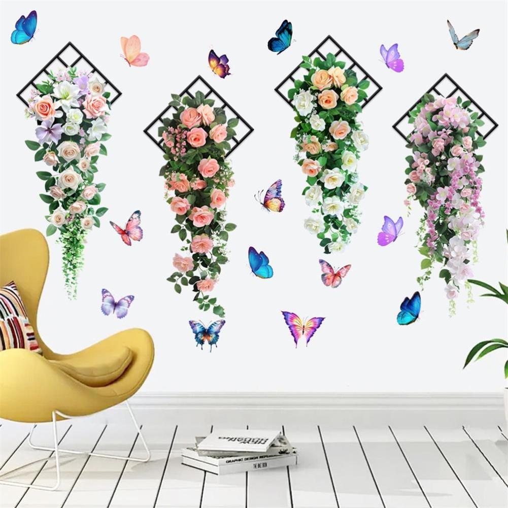 Aesthetic Wall Decoration 3D Flower Wall Stickers Butterfly Wall Decals