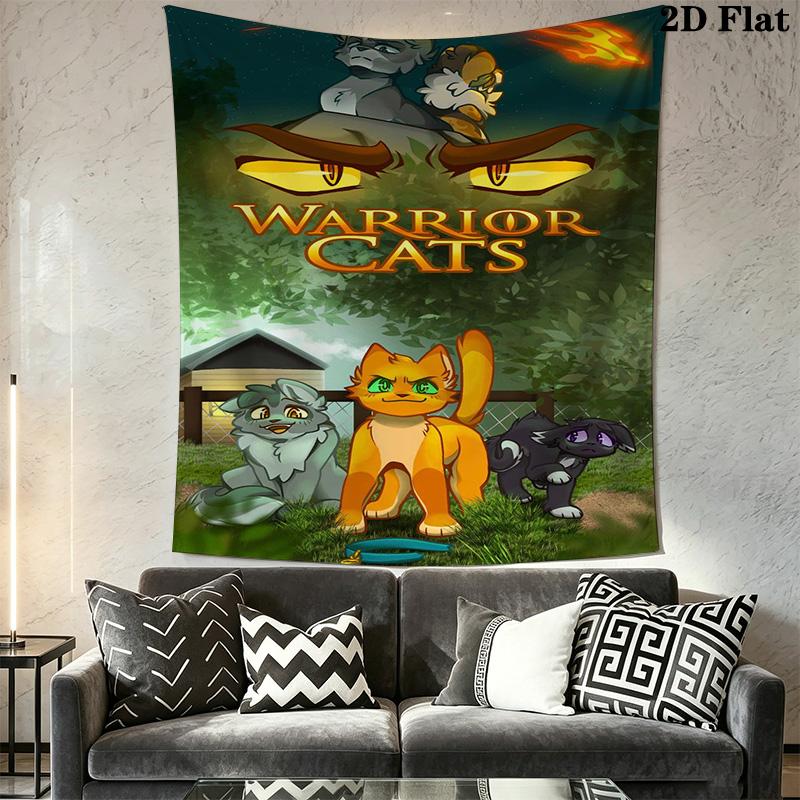 Warrior Cats movie Pattern Home Decor Tapestry, Wall Hanging, Decorative RV Wall Cloth.XGT0914576