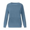 Ladies' Casual And Fashionable Pocket Solid Color Round Neck Long Sleeved Sweatshirt