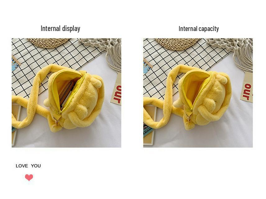 Korean Style Cute Bear Plush Crossbody Handbag for Girls