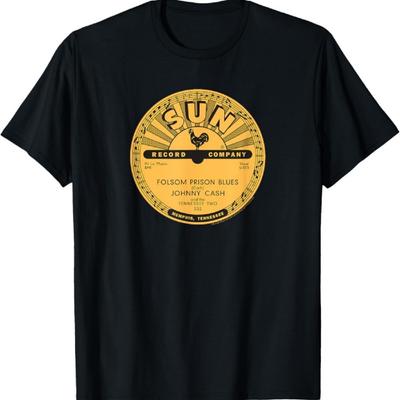 Sun Records Vinyl Johnny Cash Folsom Prison Blues T-Shirt