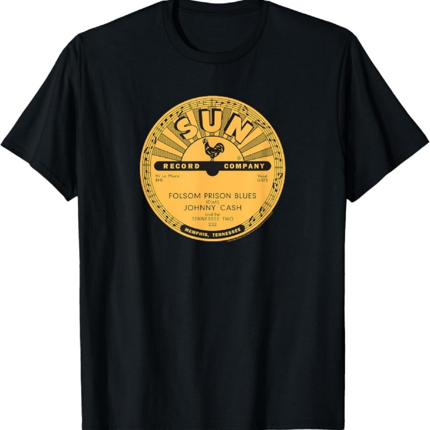 Виниловая футболка Sun Records Johnny Cash Folsom Prison Blues S
