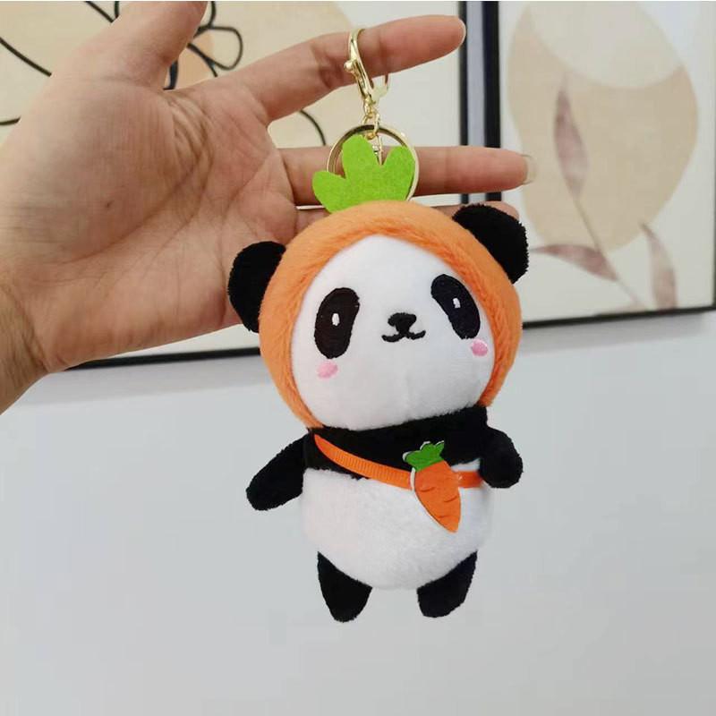 Adorable Plush Panda Keychain Avocado Short Plush Stuffed Animal Doll Bulk