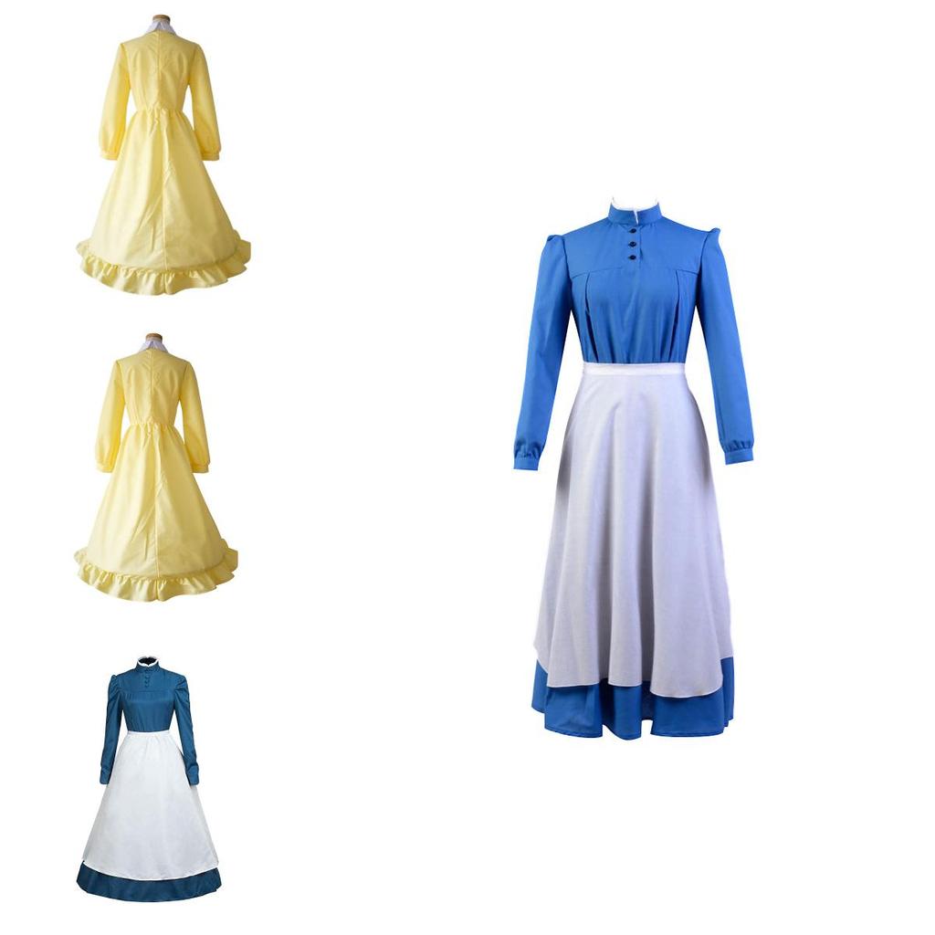 Howl's Moving Castle Sophie Zipper Back Long Sleeve Dress For Cosplay