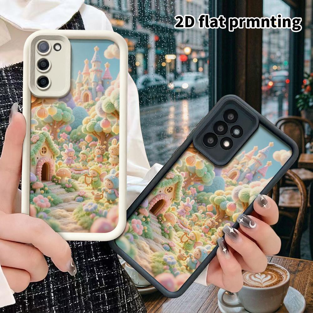 Phone Case: 2D Flat, Suitable for Samsung Galaxy A34 A35 M05 M06 S20 S22 S21 FE Plus 5G Protective Case, Elf Town, Perfect Christmas and Halloween Hol