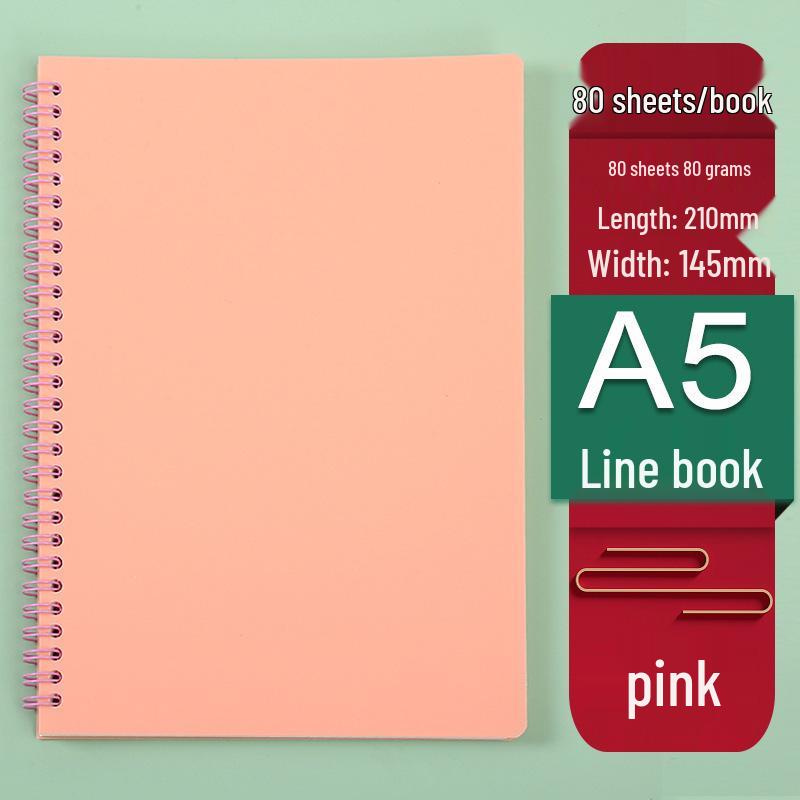 Retro Morandi A5 Spiral Notebook - Loose-Leaf Student Homework Notebook