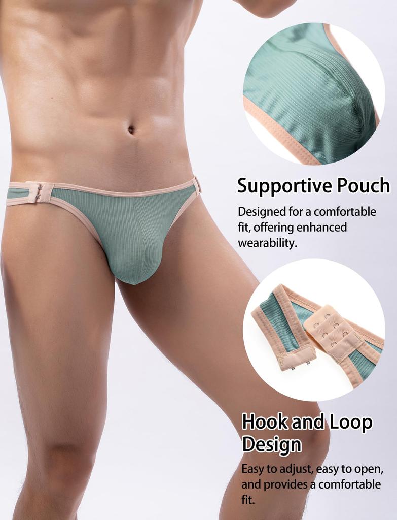 Maeau Lightweight 3D Size XL Men's Low-Rise Briefs, T-Back Underwear, Panties, Breathable, Quick-Drying, Stitching, Smooth, Sexy, Stretchy,