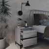Nightstand with Metal Legs Grey Sonoma 40 x 35 x 50 cm