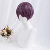 Harajuku-style purple short wig, semi-long, men's, fashionable, with net, natural look, unisex