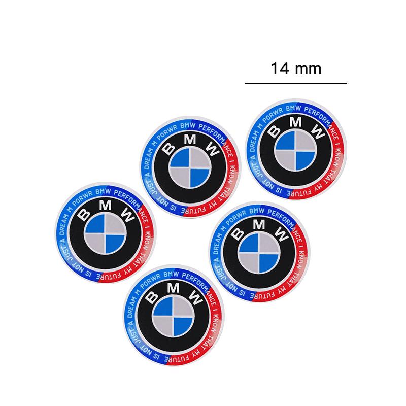 5Pcs 3D Aluminum Car Key Emblem Stickers, Auto Remote Key Logo Decal Replacement Badge Fit For BMW G30 G32 G01 G02 G05 G06 G07