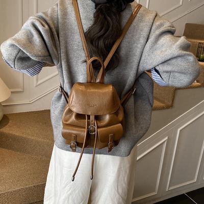 Commuter Texture Handbag Women Niche Design Big Bag Schoolbag Autumn Retro Multi-function Large Capacity Backpack