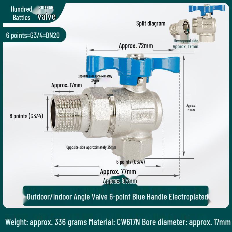 All-Copper Valve Manifold: Three-Way Union, Male/Female Thread Ball Valve for Underfloor Heating and Wall-Hung Boilers