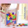 Holz Tetris 3D Puzzleblöcke für Kinder Pädagogisches Spielzeug zur Gehirnentwicklung für Frühes Lernen