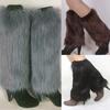Winter Fashion Women Boot Covers?Furry Solid Color Faux Fur Soft Leg Warmers