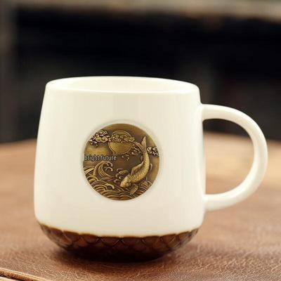Embossed Fish Scale Ceramic Mug