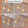 Skyrim Moon Star Drop Earrings for Women Gold Color Stainless Steel Hoop Earrings Simple Fashion Jewelry Gift Wholesale