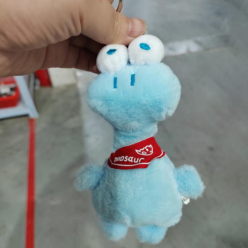 

Мультяшный динозавр с большими глазами и кривой головой, плюшевая игрушка, брелок, рюкзак, подвеска, милая мягкая кукла-динозавр, кулон, подарок для пары синий