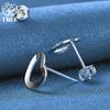 925 Sterling Silver Heart Shaped Earrings Fashion Jewelry