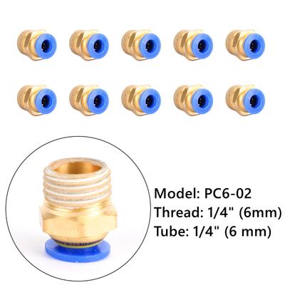 10 Stück Pneumatischer 6mm Schlauch X 1/4" NPT Außengewinde Push-to-Connect Fitting