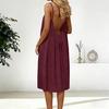 Women's Backless Strapless Dresses, Backless Loungewear Dress, Sleeveless, House Dress, Long Dress With Back Bow