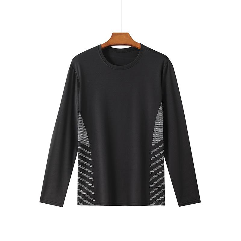 

Мужская повседневная спортивная универсальная футболка с круглым вырезом и длинными рукавами S чёрный