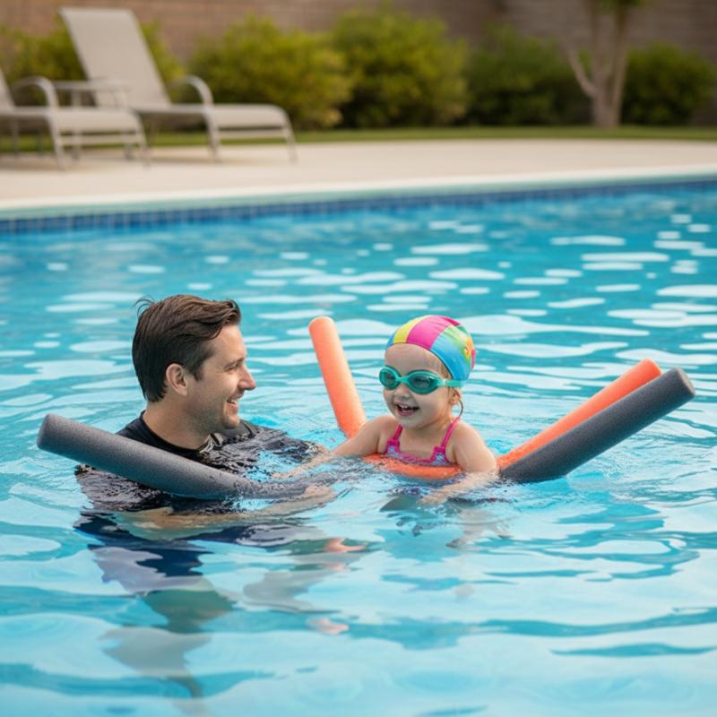 Flexible Pool Noodle Swimming Aid Foam Buoyancy Stick Water Fitness Float Tube for Kids Adults Aqua Workout Summer Pool Fun