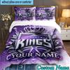 Custom Name 3PCS Kings Basketball Team Logo Bedding Set,Including  Duvet Cover And 2pcs Pillowcases Perfect for Bedroom,Dormitory,Fan Christmas gift