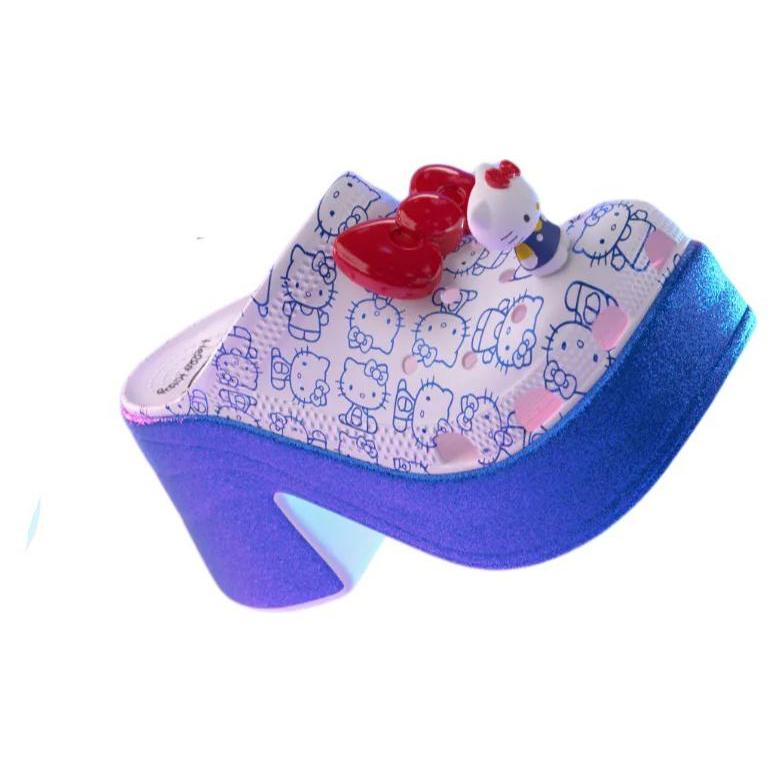 Crocs Siren Clog Hello Kitty 50th Anniversary Blue Glitter 209451-100