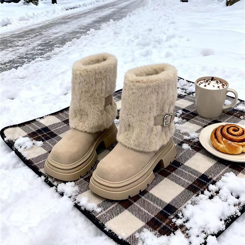 

Женские модные зимние полусапоги до середины икры, легкие, увеличивающие рост, на мягкой подошве, теплые, с меховой подкладкой, нескользящие, повседневные спортивные хлопковые ботинки 40 абрикосовый