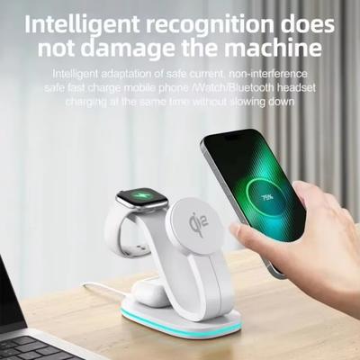 Qi2 Multifunktionales 3-in-1-Magnet-Wireless-Ladegerät für Magsafe iPhone 16 15 14 iWatch 9/8/7/6 AirPods Pro 2 Schnellladedock