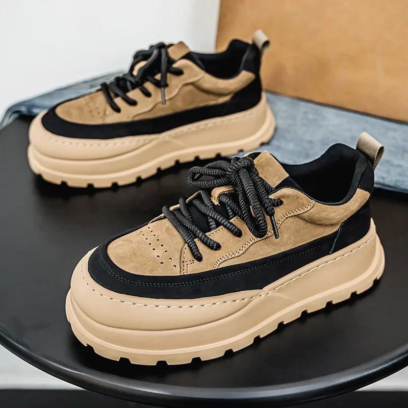 Fashion 2025 New Classic Men's Sneakers Fashion Versatile Breathable Casual Shoes Outdoor Thick Soled Height Increasing Running Shoes