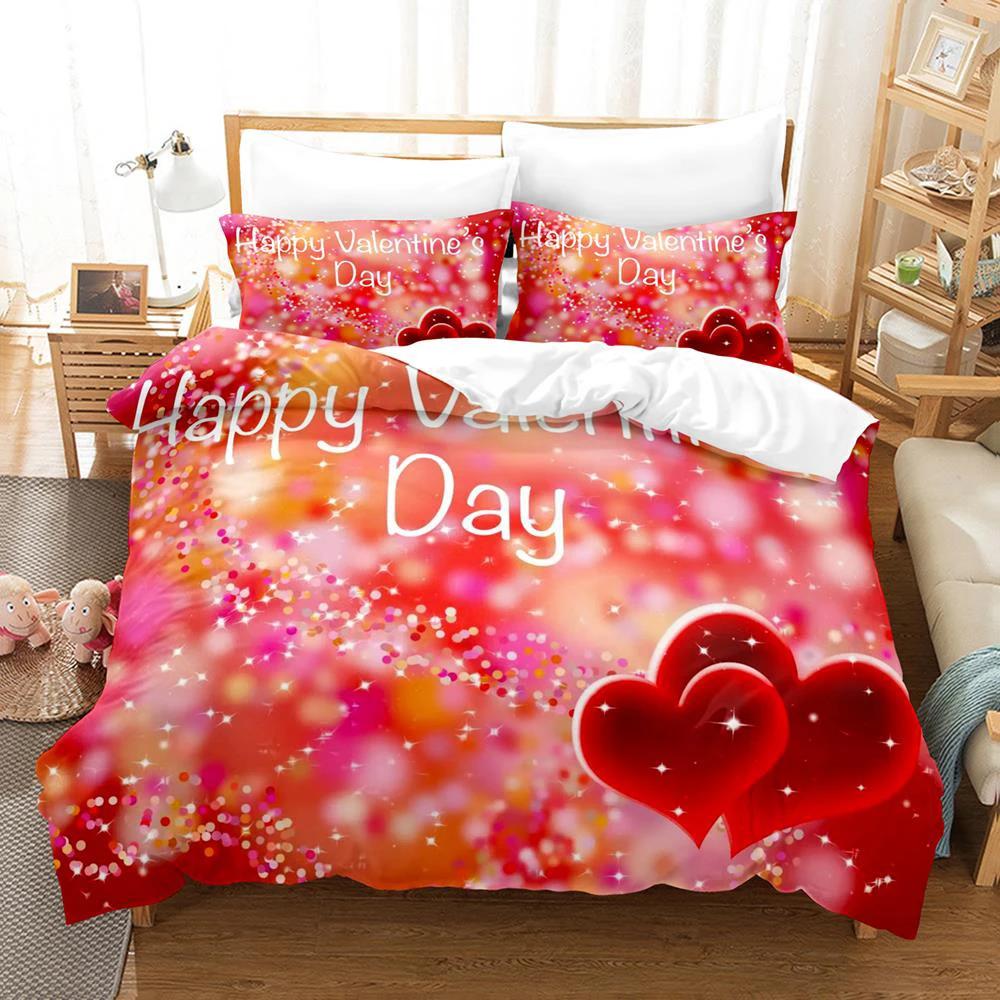 Valentine's Day Bedding Set 3D Printed Duvet Cover Set for Boys Teens Bedroom Single Double Full Queen King Size