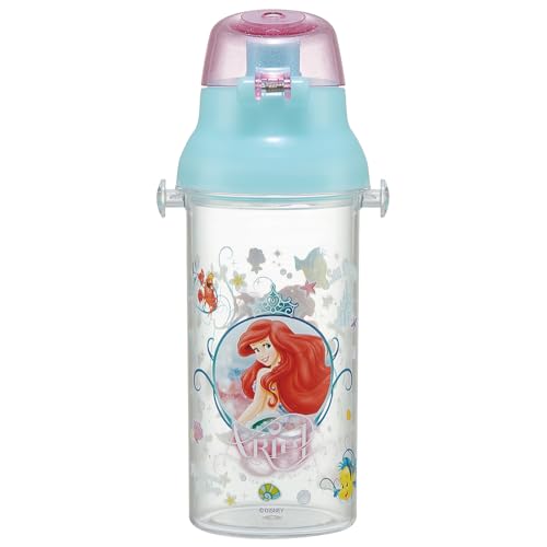 Skater Water Bottle 480ml Disney Ariel 24 Plastic Clear Bottle for Children Made in Japan PSB5TR-A