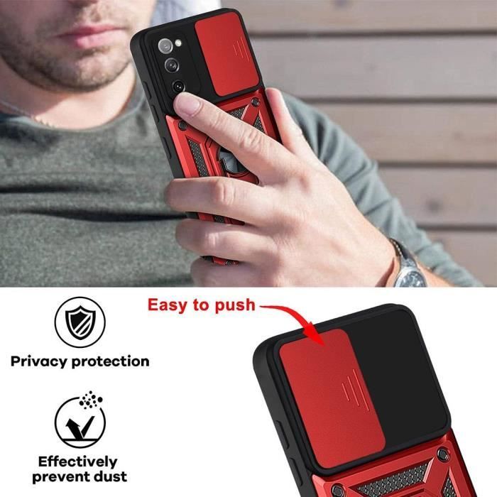 Coque de Protection - PROSHOP - pour Samsung A02S - Rigide - Mat - Support Anneau